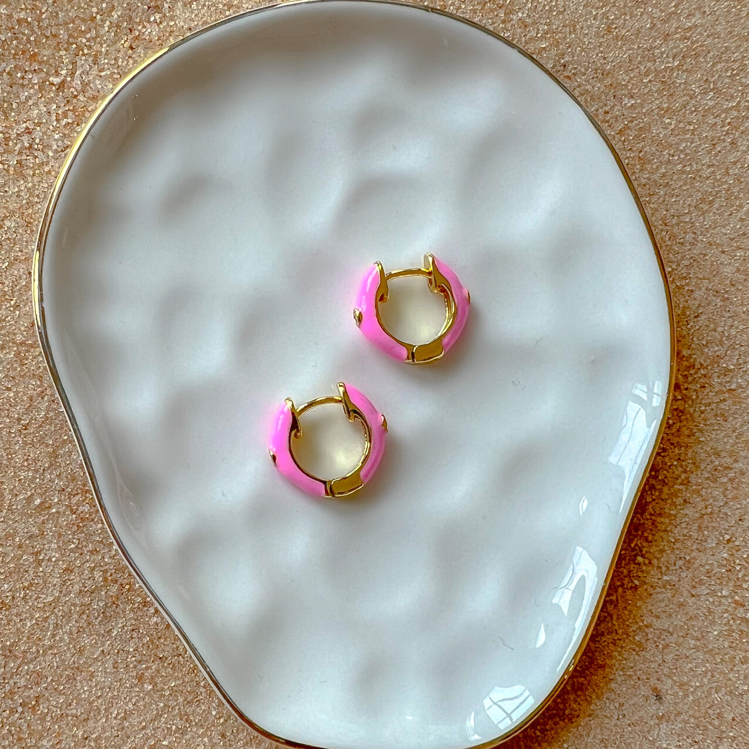 Retro Hoop Earrings - Enamel